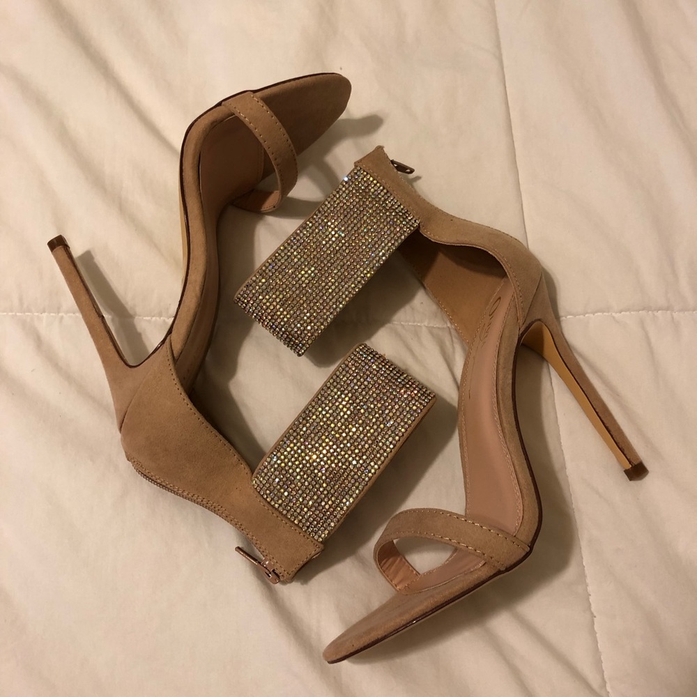 Rhinestone strappy high heels